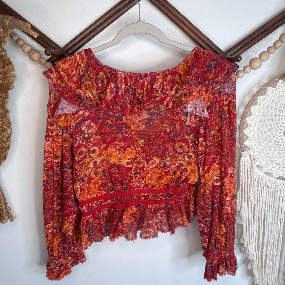 Free People Rudi Ruffle Peasant Top - Picture 3 of 4